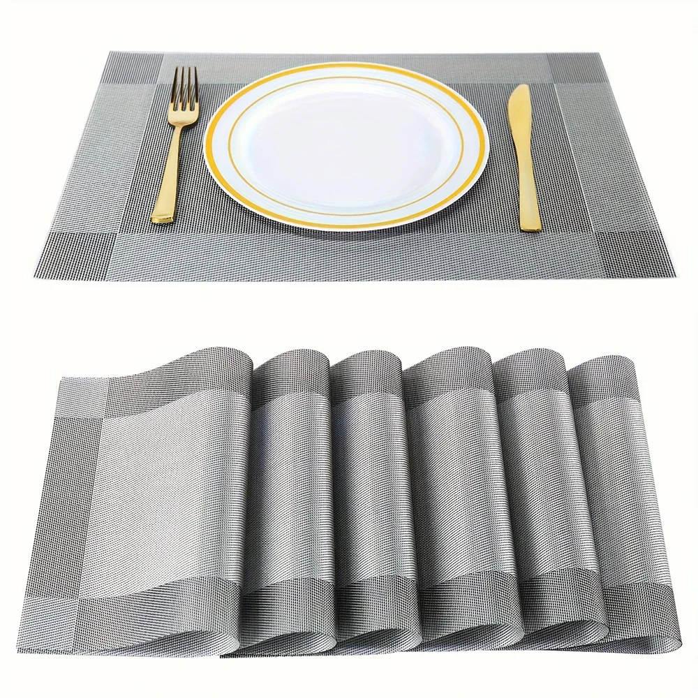 PVC Rectangle Placemats 6-Pack 45 x 30 cm