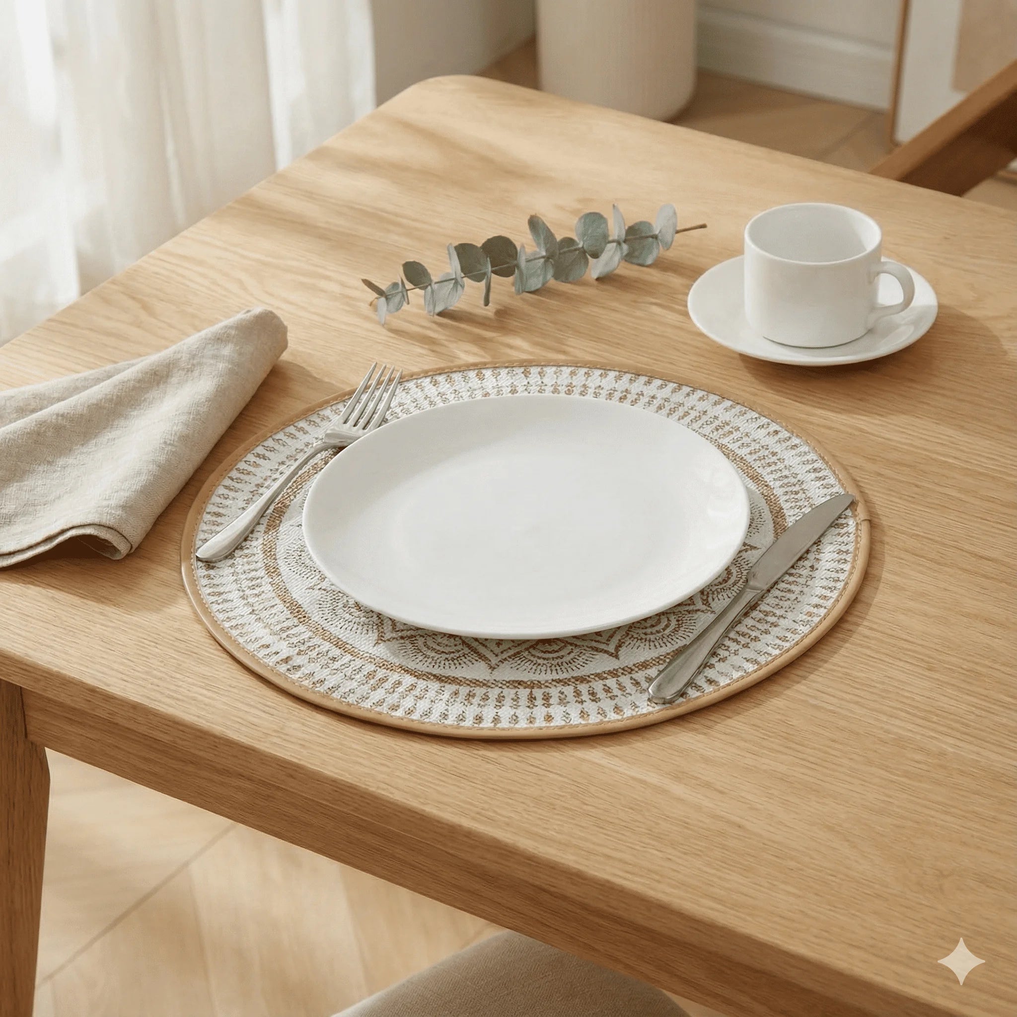 Round Jute Table Placemats 4 Pieces