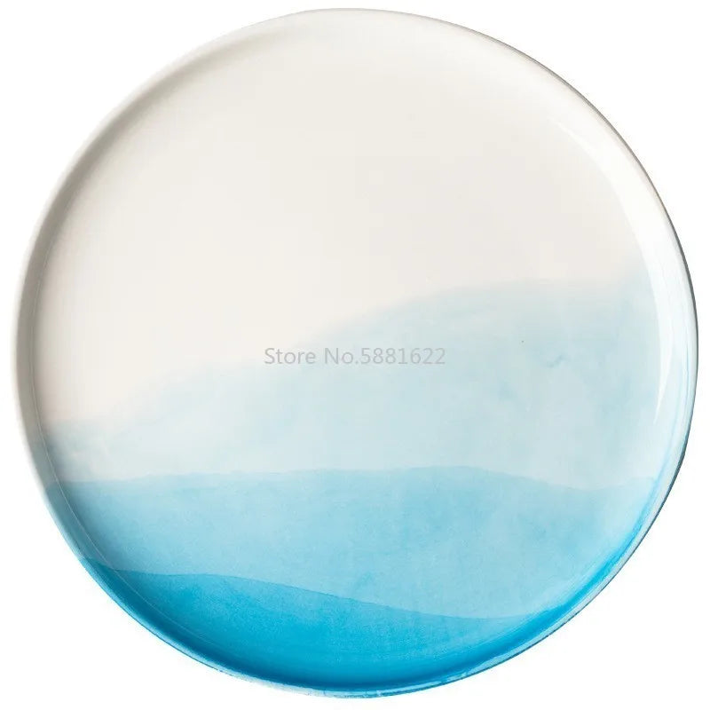 Nordic Gradient Blue Ceramic Dinnerware Set