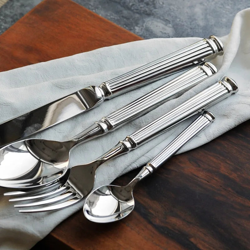Silver Roman Column Stainless Steel Cutlery Set