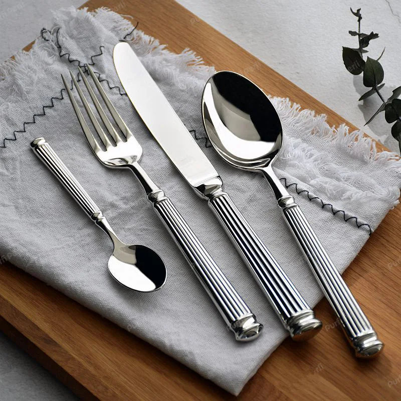 Silver Roman Column Stainless Steel Cutlery Set