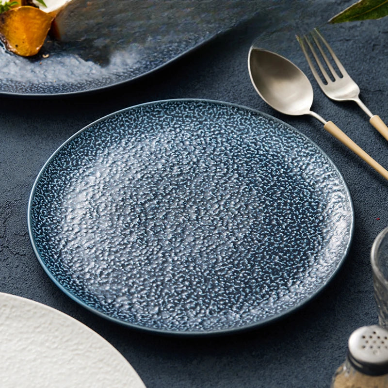 Frosted Ceramic Steak Plate