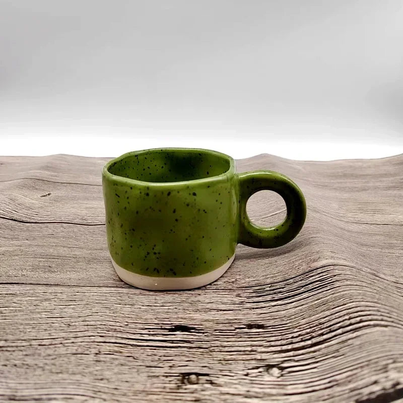 Modern Ceramic Ring Handle Coffee Mug