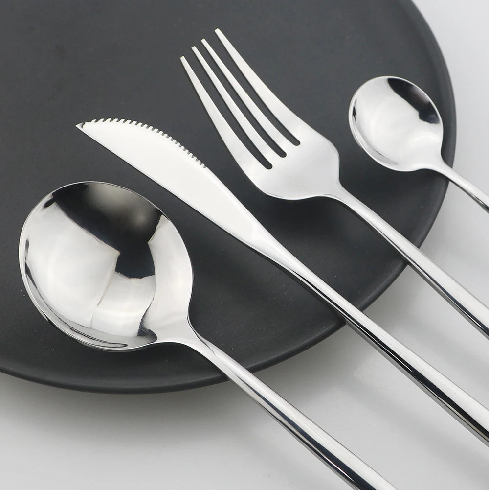 Black and Gold Stainless Steel Cutlery Set
