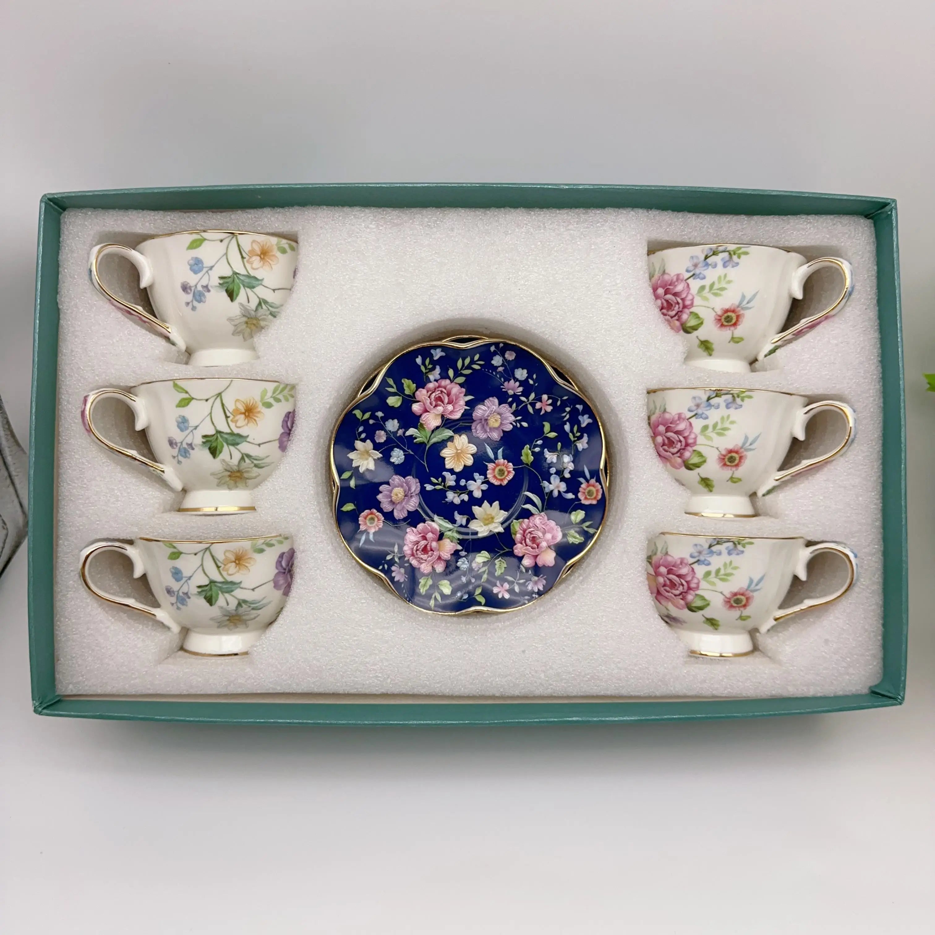 European Floral Coffee Cup Set 90ml (12 Piece)