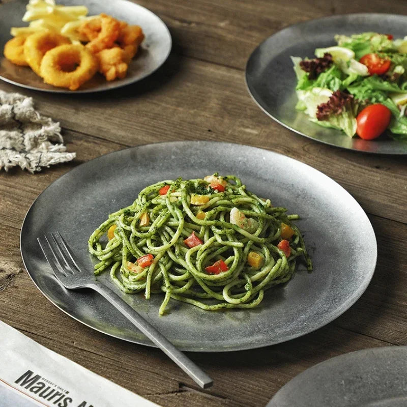 Nordic Stainless Steel Dinner Plate