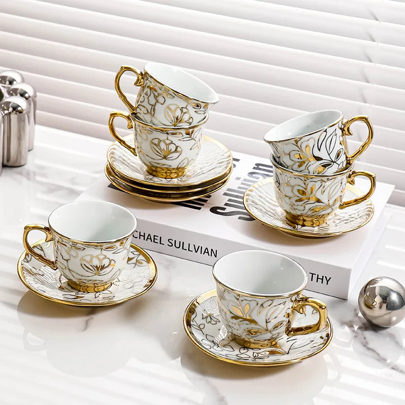 Arabic Ceramic Coffee Cup Set 90ml (12 Piece)