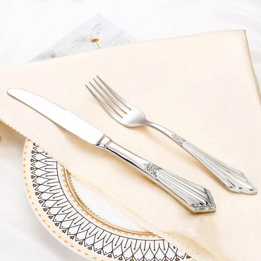 Luxury Gold Plated Stainless Steel Flatware Set