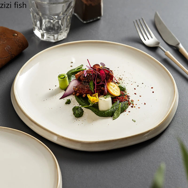 Simple Round Ceramic Dinner Plate