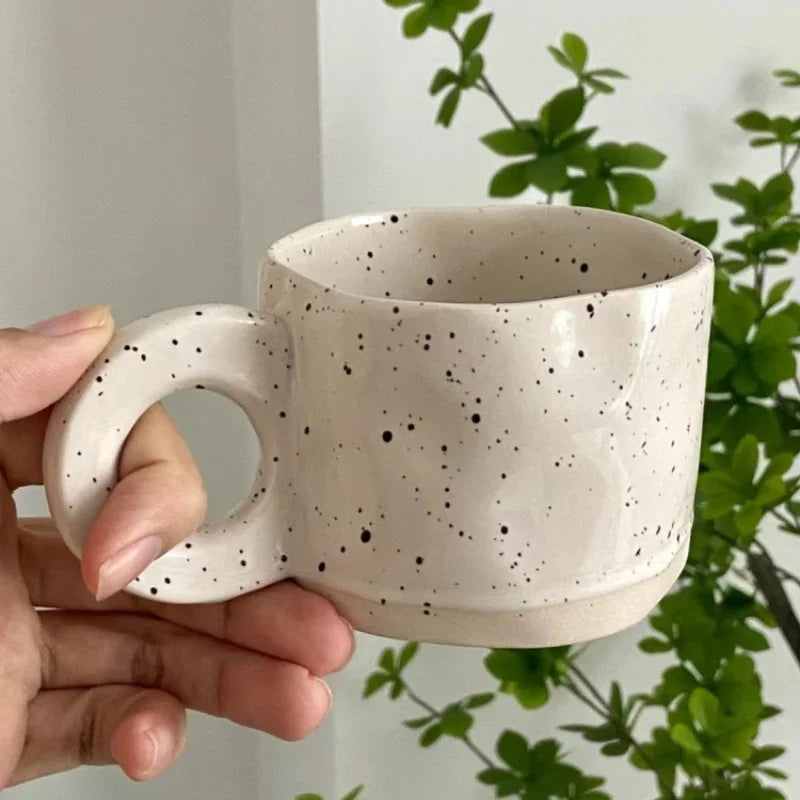 Modern Ceramic Ring Handle Coffee Mug