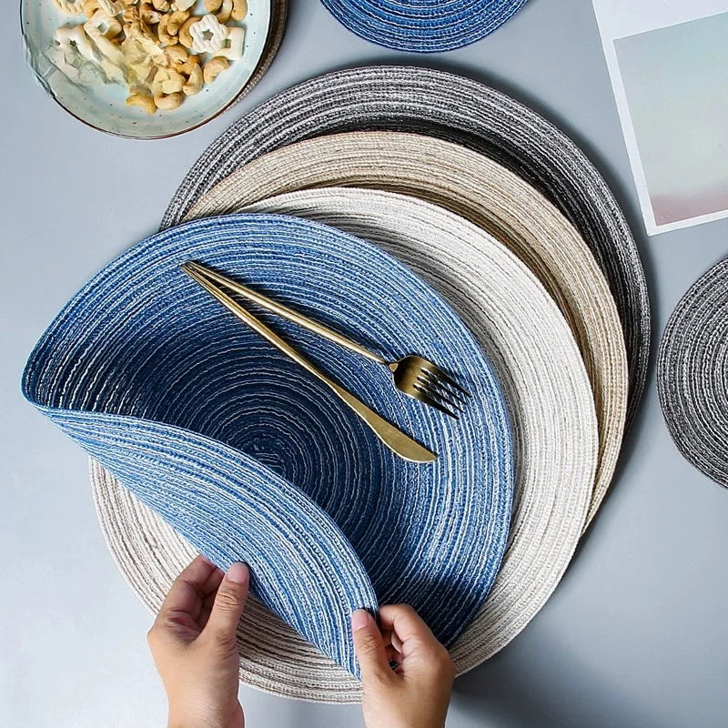 Round Woven Ramie Placemats - Set of 6