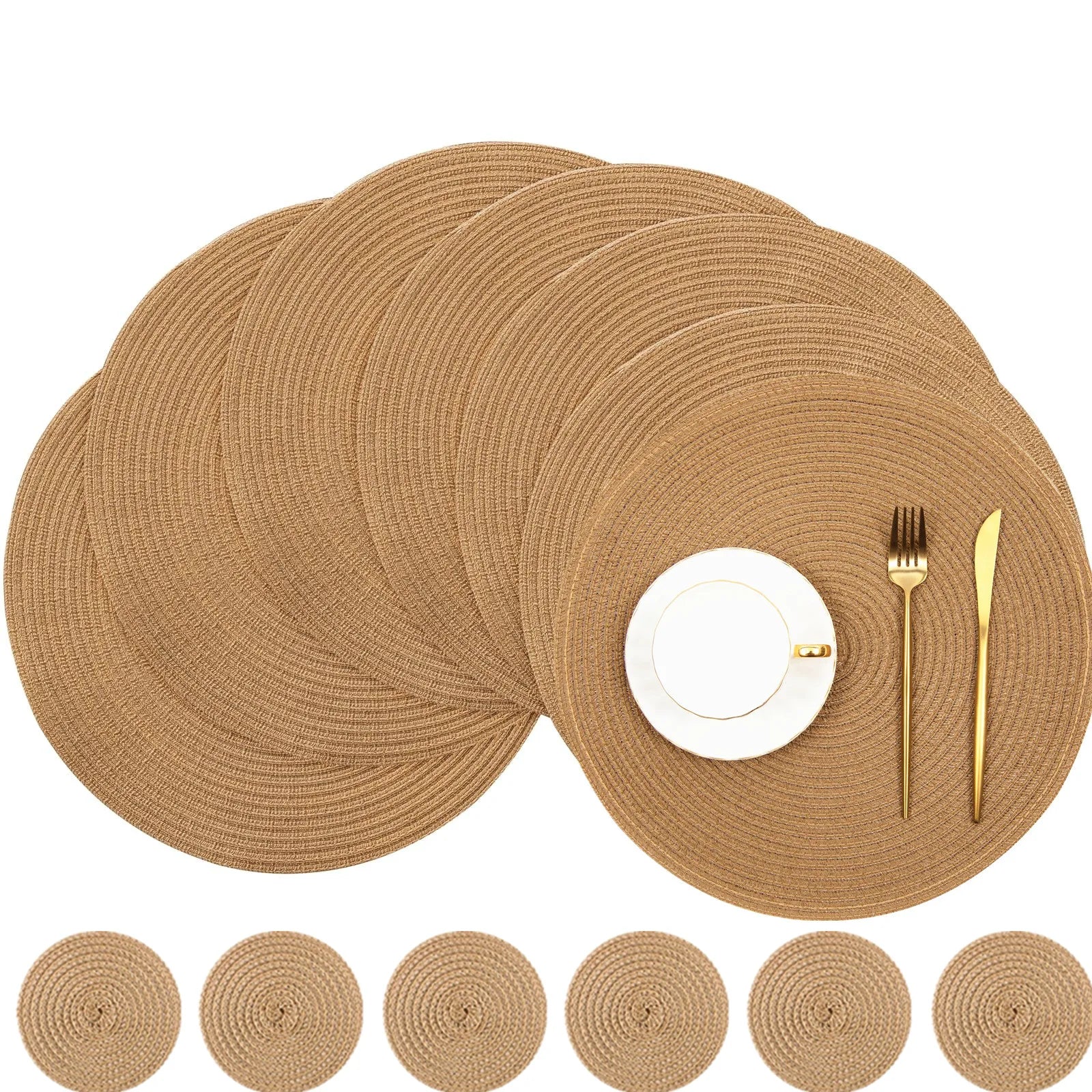 Round Braided Placemats - Set of 6