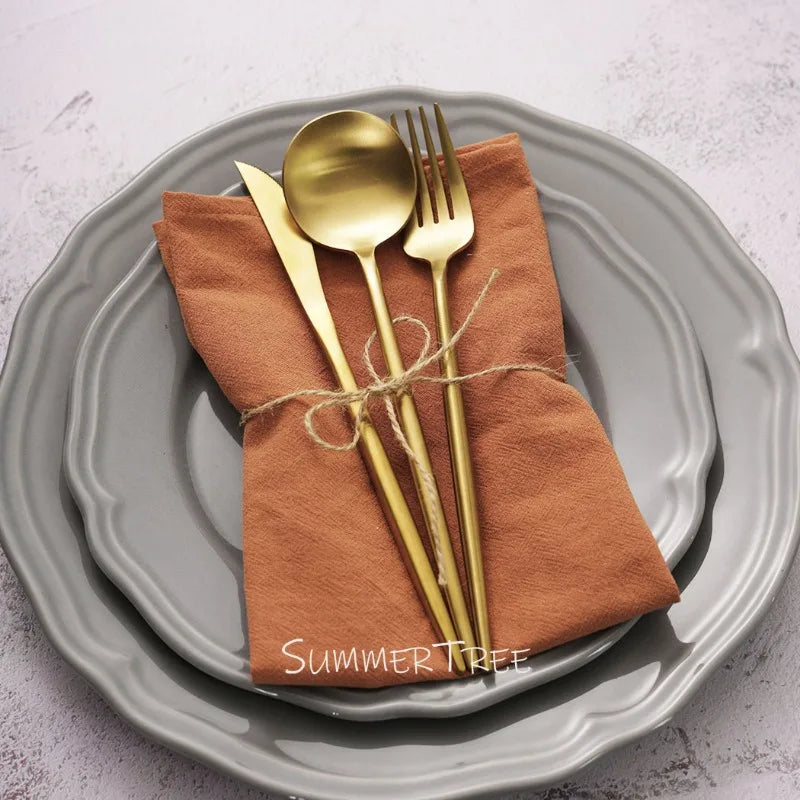 10pcs Cotton Dinner Napkins Classic Washable Set