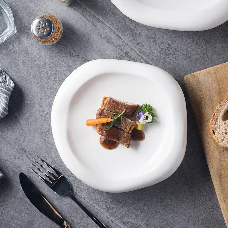 Cloud Shaped Ceramic Double-Layer Plate