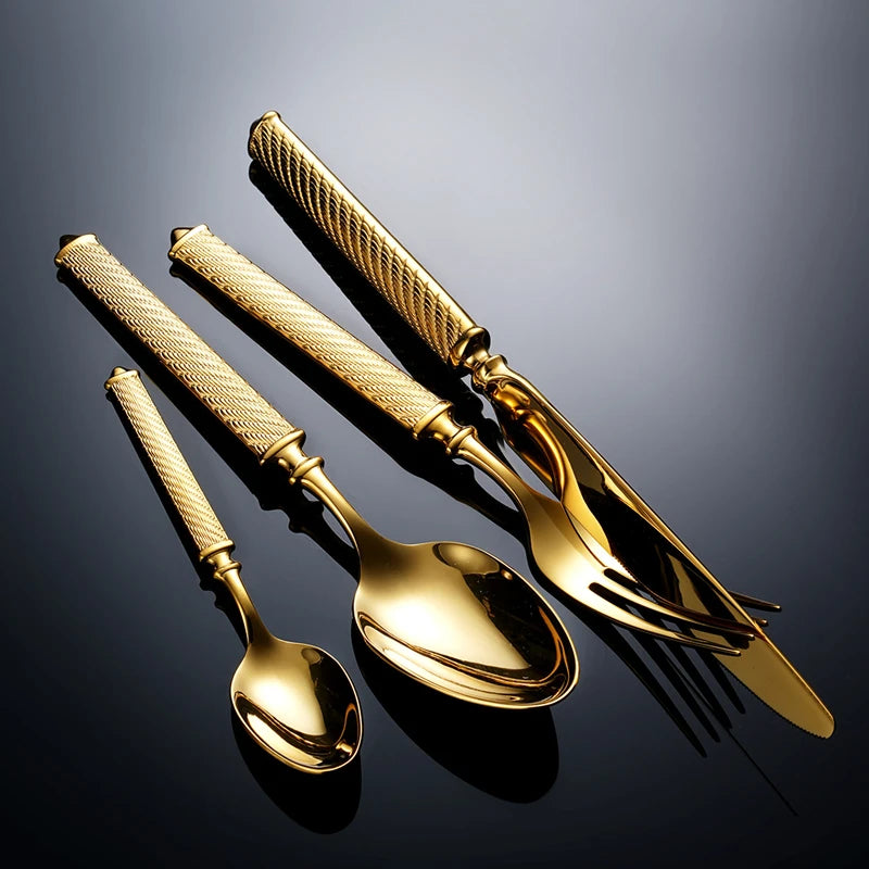 High End Gold Stainless Steel Cutlery Set