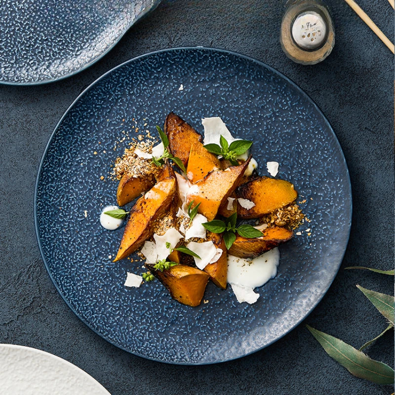 Frosted Ceramic Steak Plate