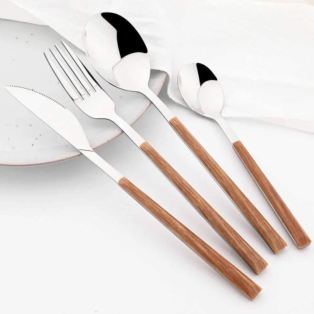 Wooden Handle Stainless Steel Cutlery Set