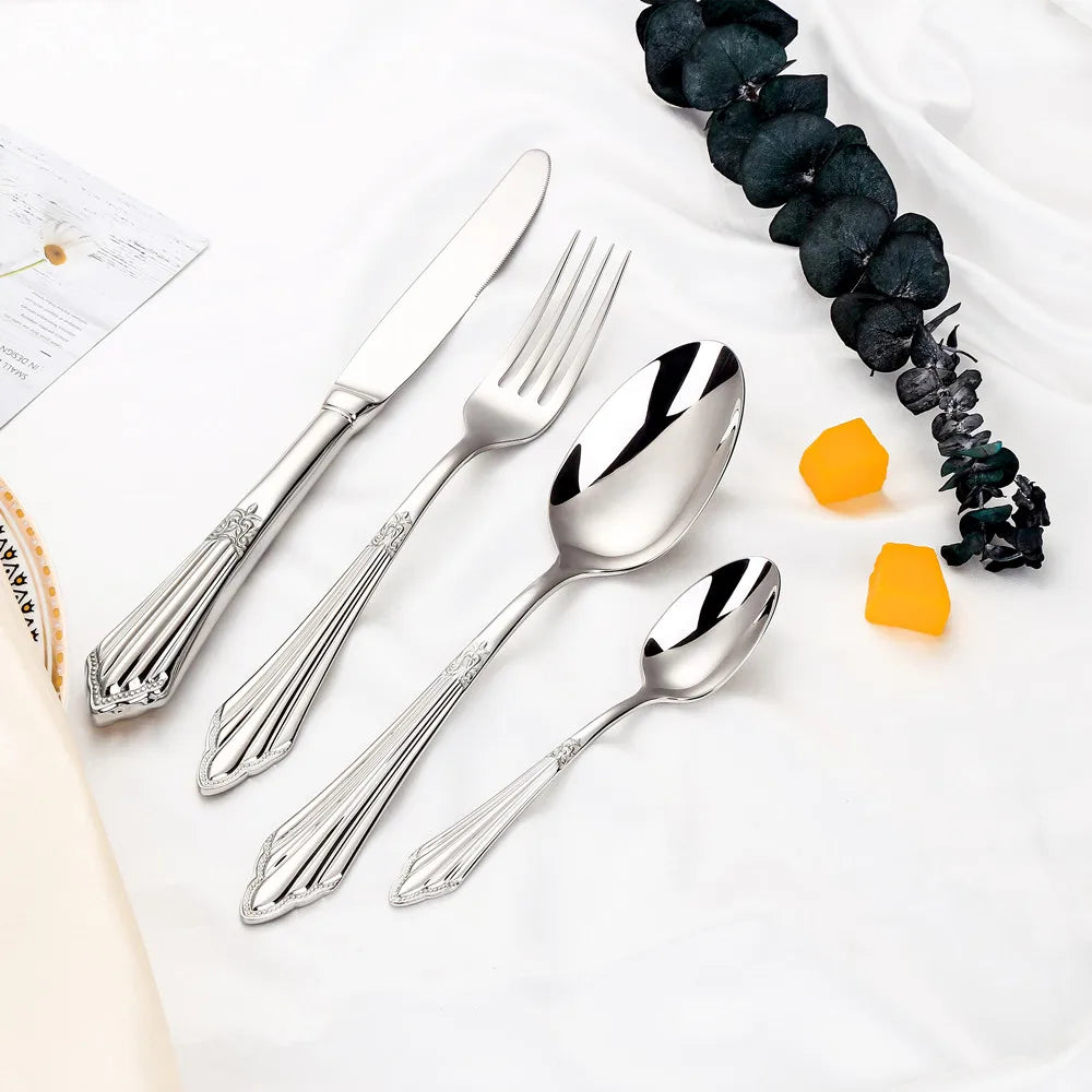 Luxury Gold Plated Stainless Steel Flatware Set