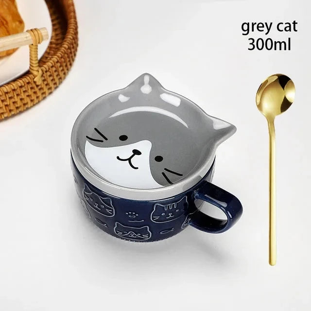 Japanese Cartoon Cat Ceramic Coffee Mug
