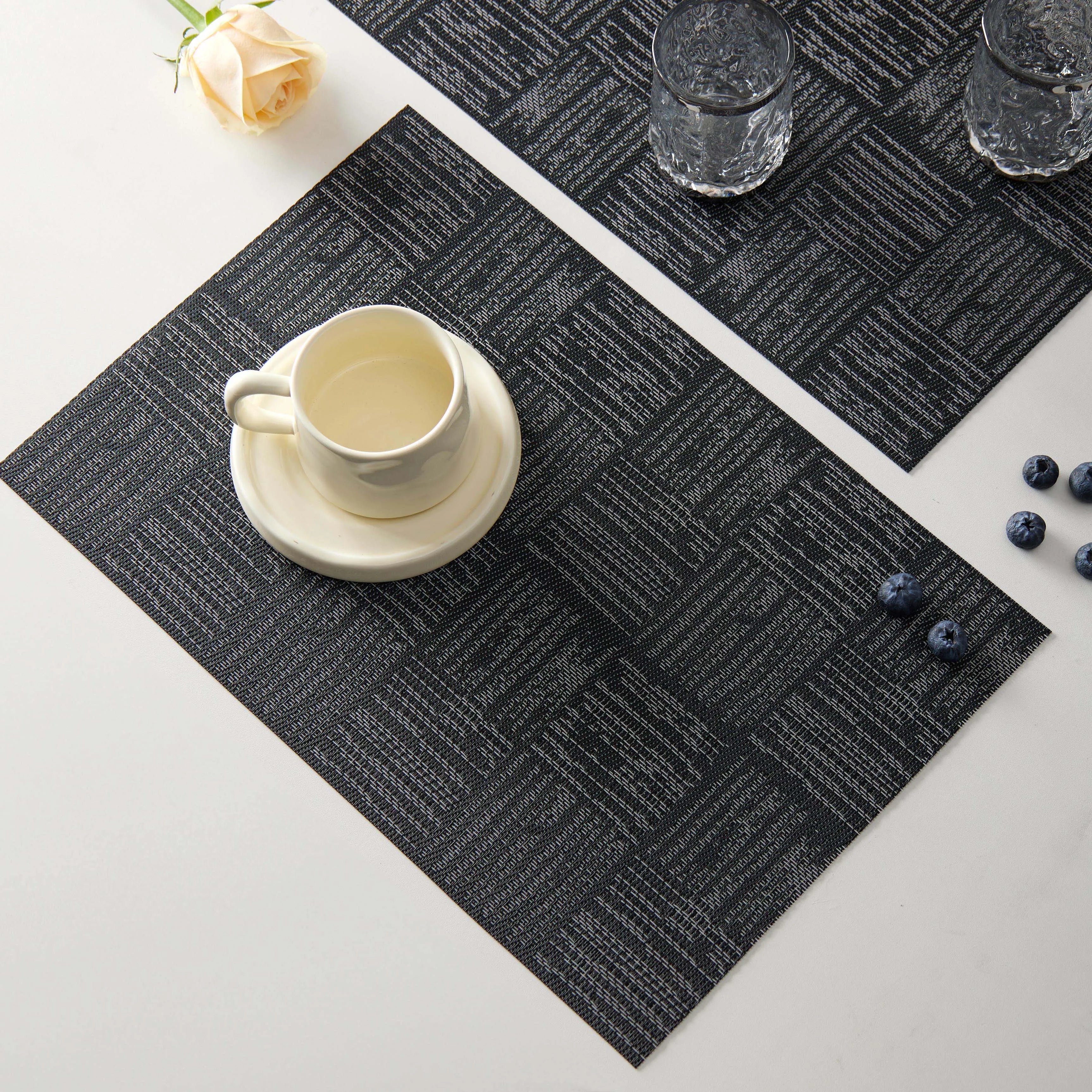 PVC Woven Rectangle Placemats - Set of 4