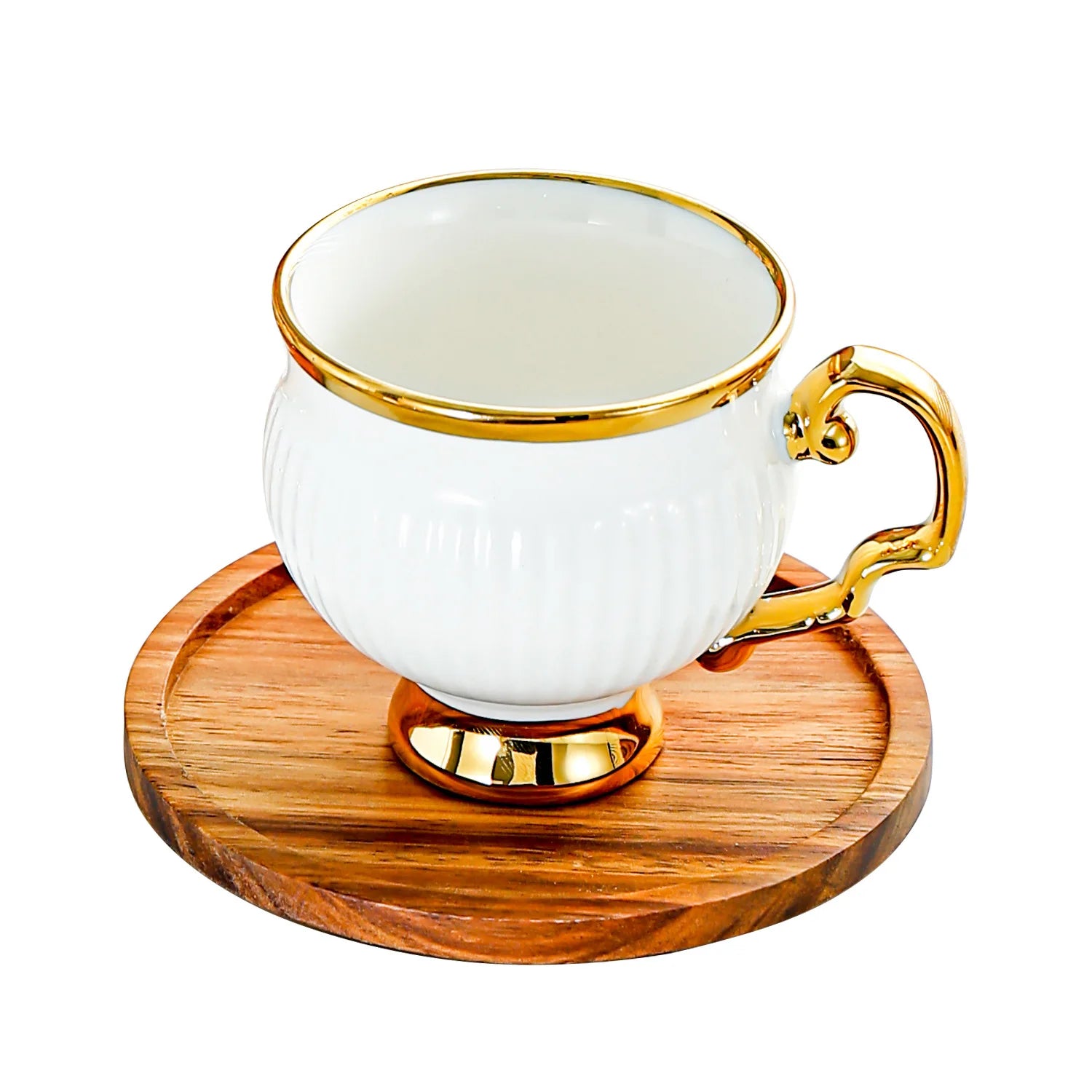 European Gold Edged Espresso Cup Set 6pcs