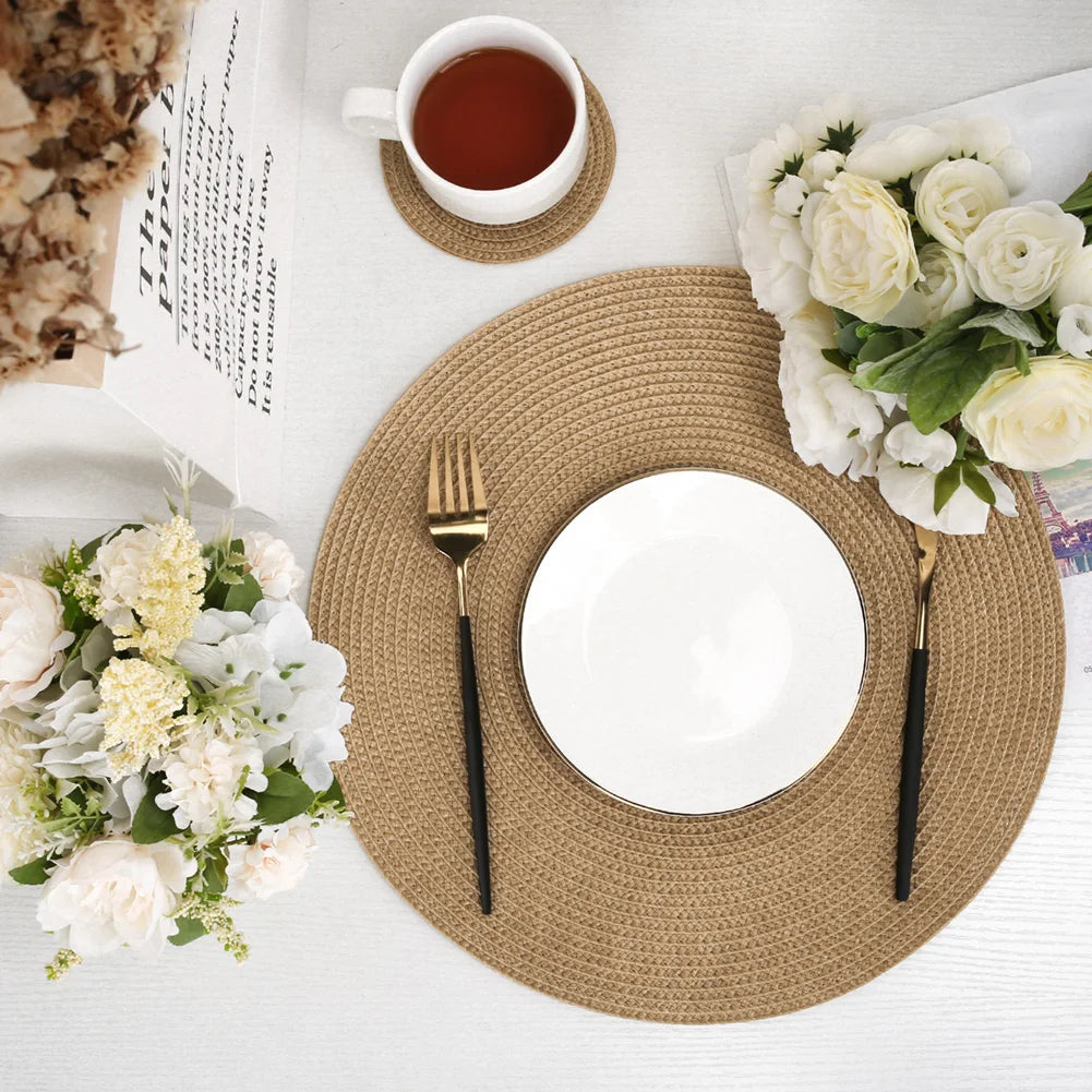 Round Braided Placemats 6-Pack 34 cm