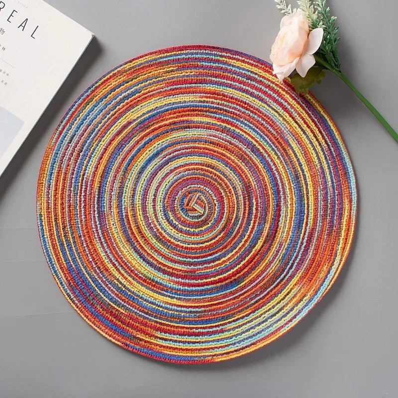 Linen Cotton Woven Round Dining Placemat