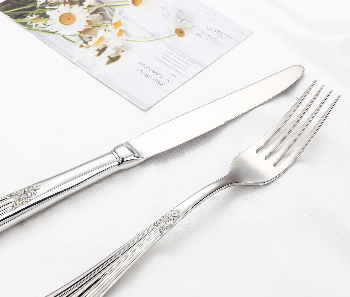 Luxury Gold Plated Stainless Steel Flatware Set