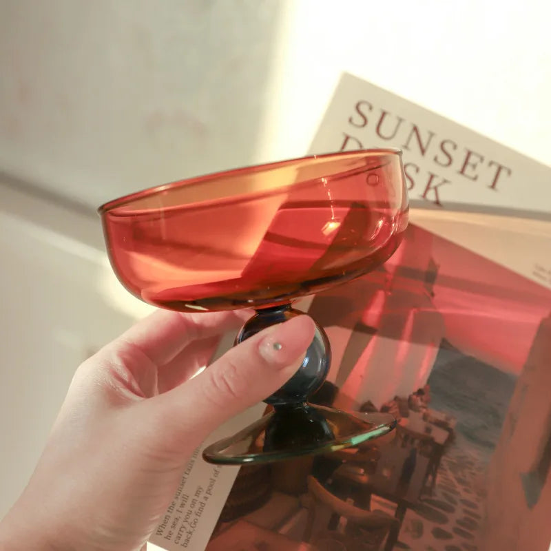 Colourful Glass Ice Cream Cup