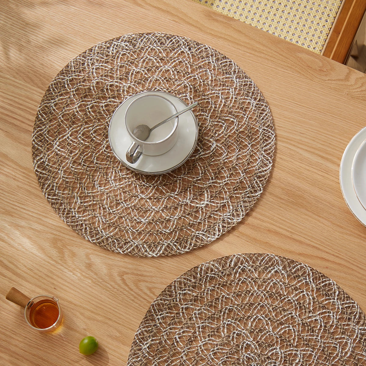 Natural Jute Round Placemats - Set of 4/6