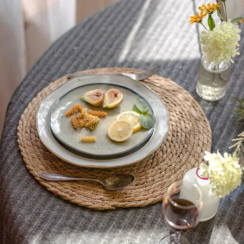 Handwoven Rattan Placemats Round Natural