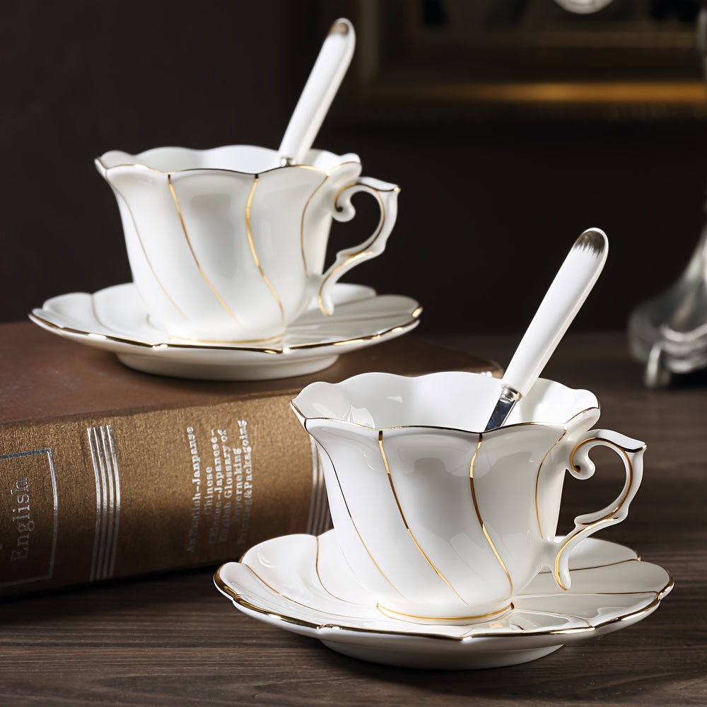 Coffee Cups, Saucers, Spoons and Display Rack Set for 6, view 4