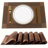 Rectangle Table Mats — PVC Outdoor, Heat Resistant, Set of 6