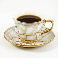 Ceramic Coffee Cups and Saucers Set of 6