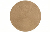 Round Braided Table Mats — Woven Fiber, Set of 6