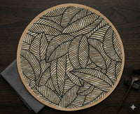 Bohemian Printed Round Linen Placemats 6-Pack 38 cm