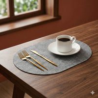 Faux Leather Finish Oval Placemats 6-Pack 45 x 30 cm