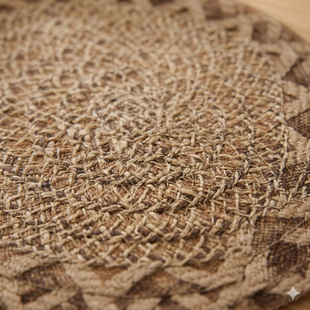 Round Jute Table Mats, Natural Woven, Set of 6, view 2