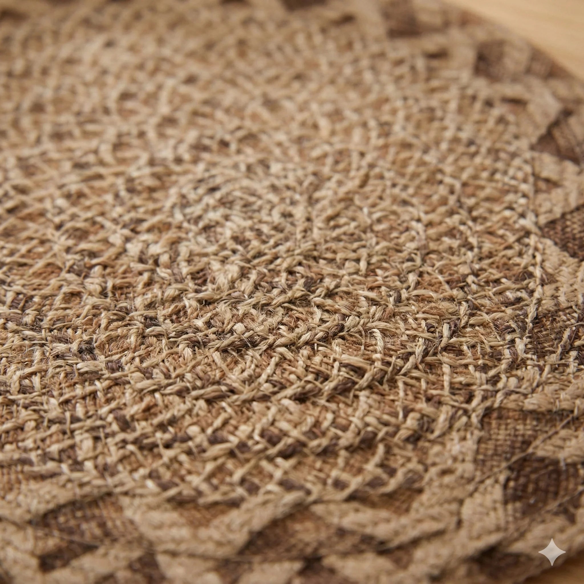 Round Jute Table Mats, Natural Woven, Set of 6, view 2