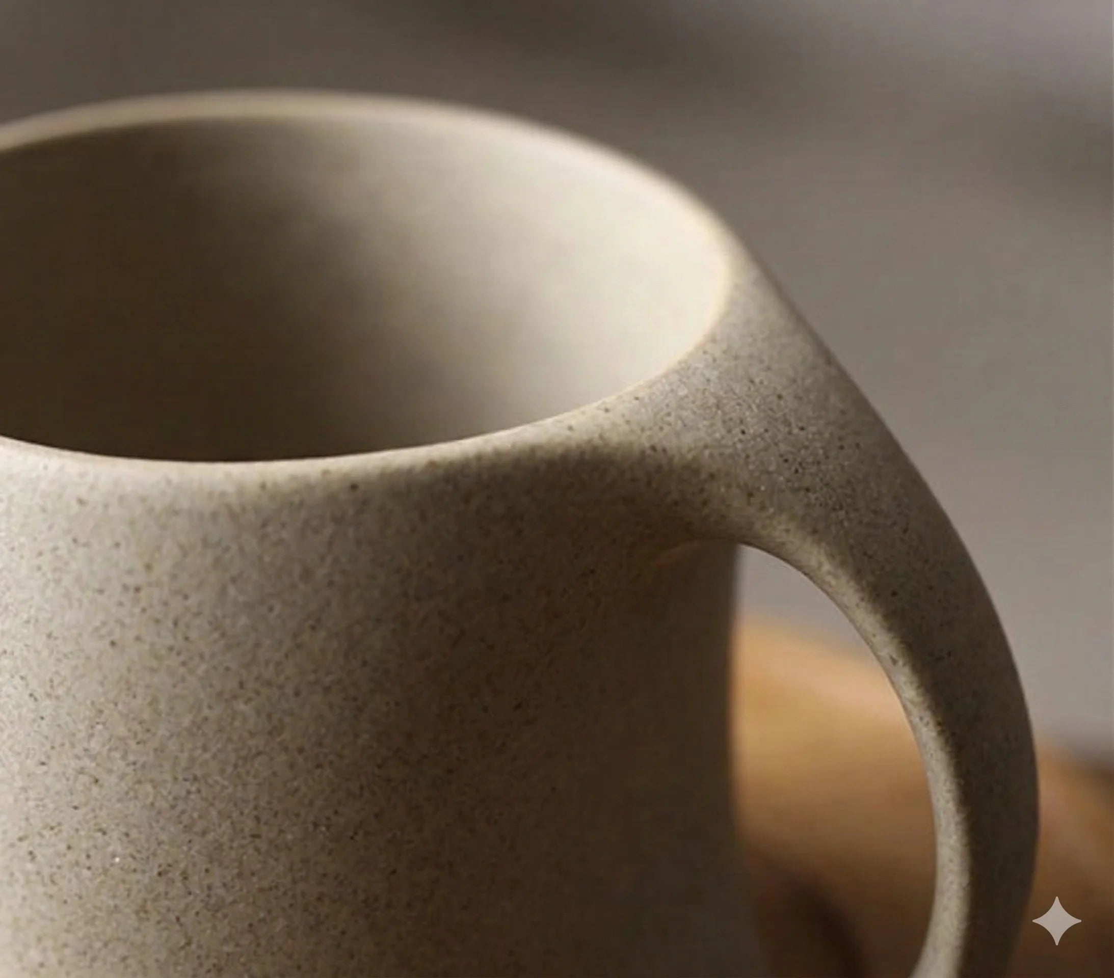 Ceramic Coffee Cup and Saucer Set, Ergonomic Handle, 220 ml, view 2
