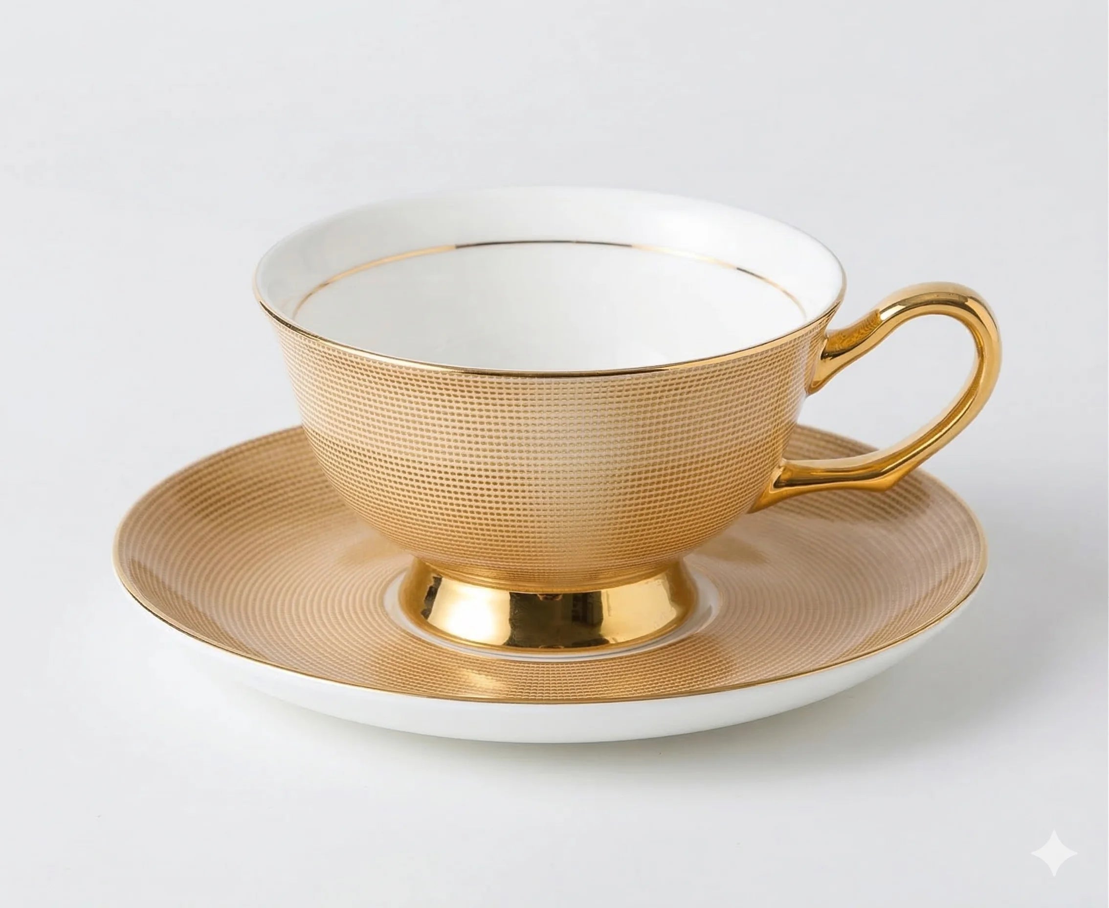 Bone China Coffee Cups and Saucers Set of 6, With Spoons, view 4