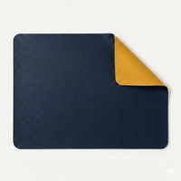 Faux Leather Rectangle Table Mats — Double-Sided, Set of 4