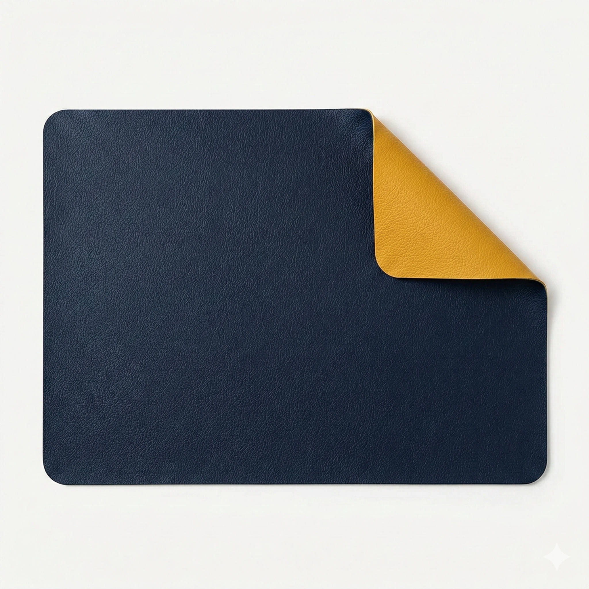 Faux Leather Rectangle Table Mats, Double-Sided, Set of 4 in Blue
