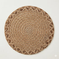 Round Jute Table Mats — Natural Woven, Set of 6