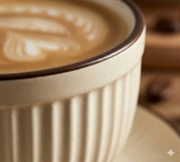 Ceramic Latte Cup and Saucer Set for Coffee or Tea