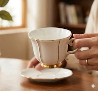 Bone China Tea Cups and Saucers Set of 6