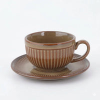Ceramic Latte Cups and Saucers Set of 6