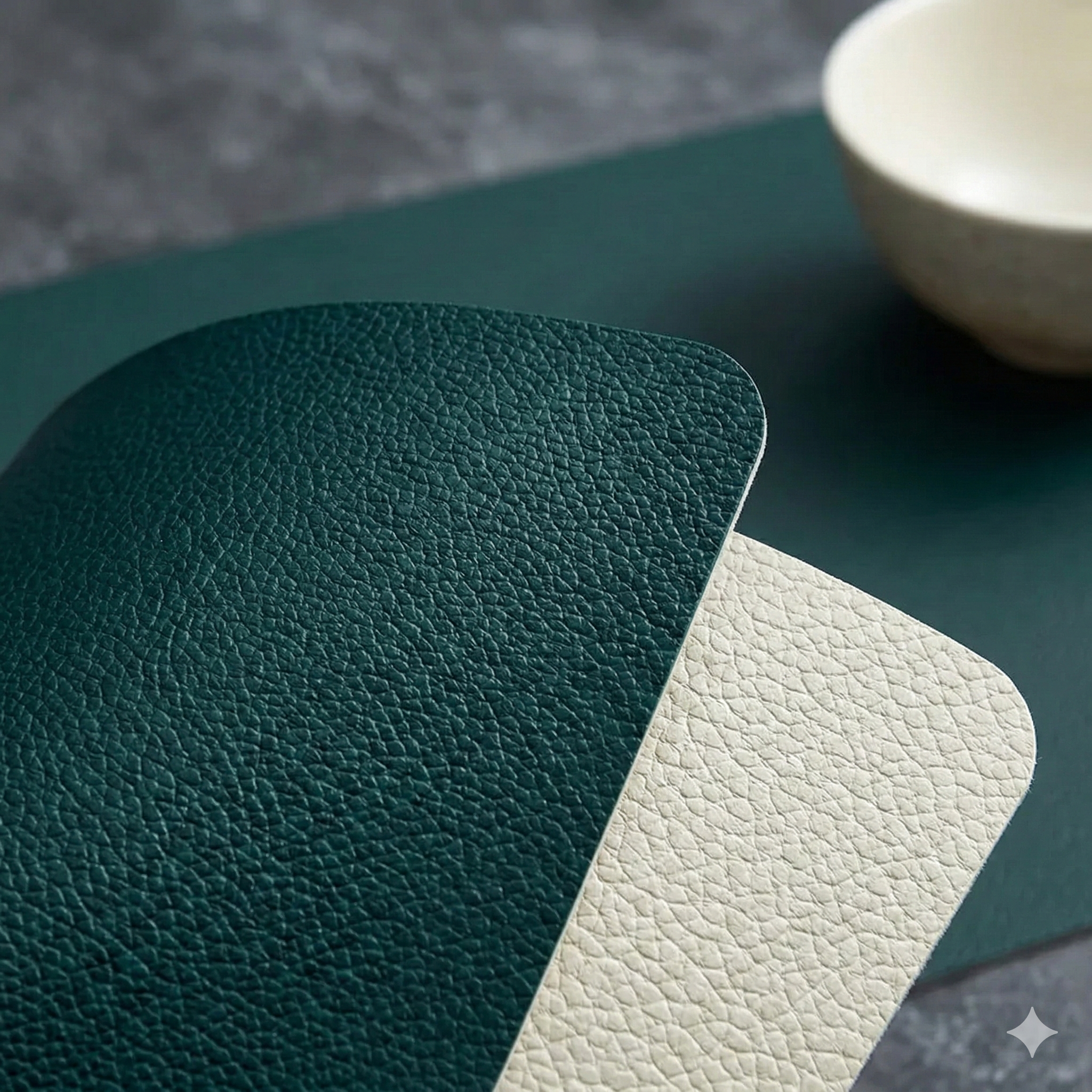 Faux Leather Rectangle Table Mats, Double-Sided, Set of 4, view 2