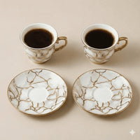 Ceramic Coffee Cups and Saucers Set of 6