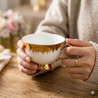 Porcelain Coffee Cups and Saucers Set of 6